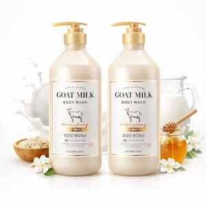 ShowerMate Goat Milk Body Wash with Manuka Honey – 27 fl oz / 800 ml Each 2-Pack